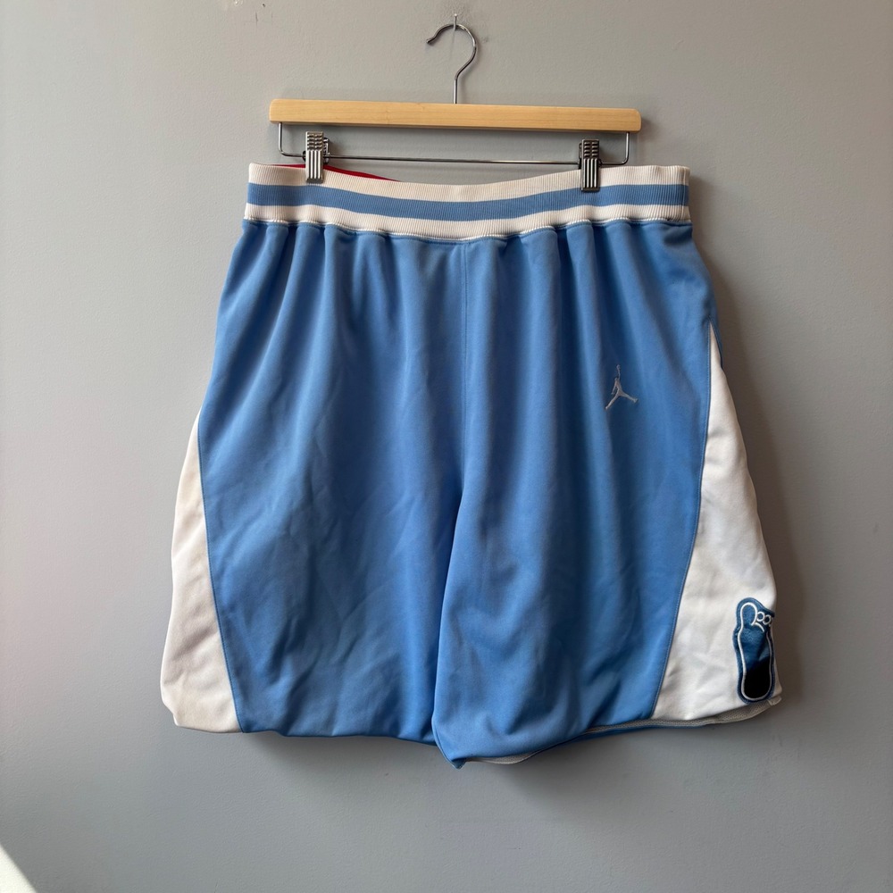 Jordan UNC Tar Heels Basketball Shorts Mens XL Carolina Blue White Jumpman Logo